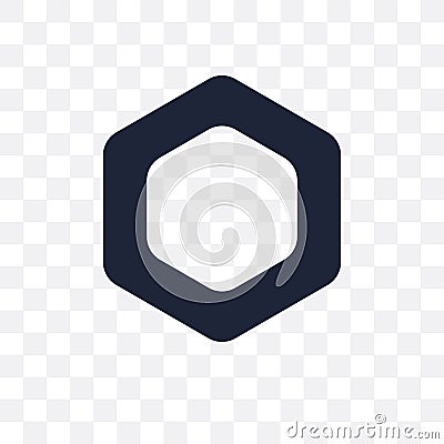 Polygonal hexagon transparent icon. Polygonal hexagon symbol design from Geometry collection. Vector Illustration