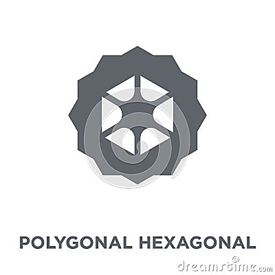 Polygonal hexagonal icon from Geometry collection. Vector Illustration