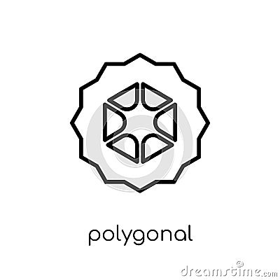 Polygonal hexagonal icon from Geometry collection. Vector Illustration