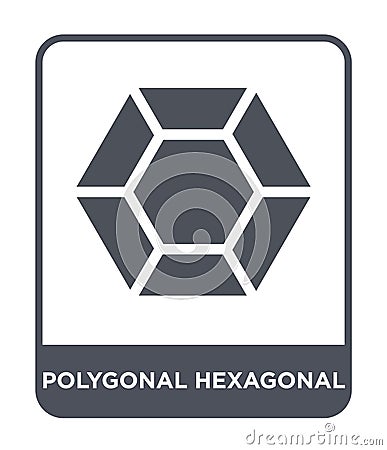 polygonal hexagonal icon in trendy design style. polygonal hexagonal icon isolated on white background. polygonal hexagonal vector Vector Illustration