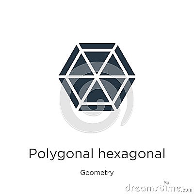 Polygonal hexagonal icon vector. Trendy flat polygonal hexagonal icon from geometry collection isolated on white background. Vector Illustration