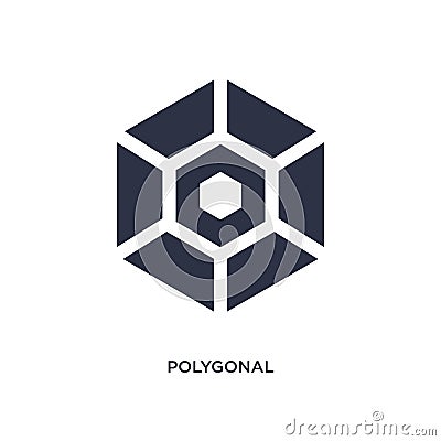 polygonal hexagonal icon on white background. Simple element illustration from geometry concept Vector Illustration