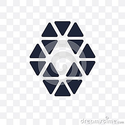 Polygonal hexagonal transparent icon. Polygonal hexagonal symbol Vector Illustration