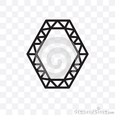 Polygonal hexagonal vector linear icon isolated on transparent background, Polygonal hexagonal transparency concept can be used fo Vector Illustration