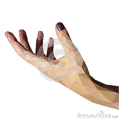 Polygonal human low poly hand Vector Illustration