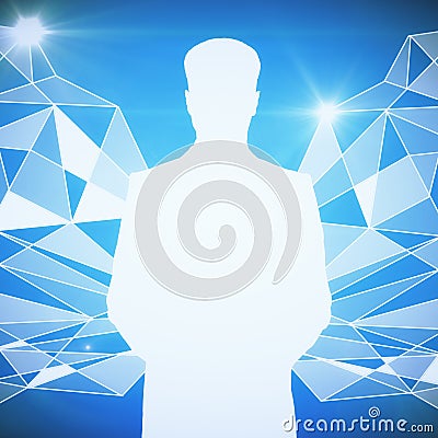 Polygonal male silhouette Stock Photo