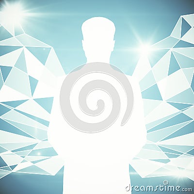 Polygonal man silhouette Stock Photo