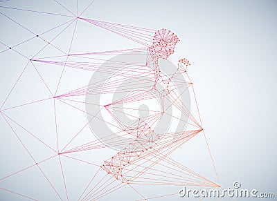 Polygonal man on white background Stock Photo