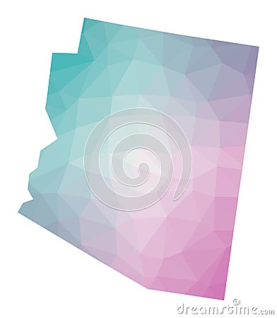 Polygonal map of Arizona. Vector Illustration