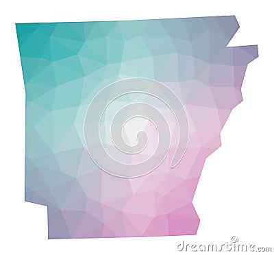 Polygonal map of Arkansas. Vector Illustration