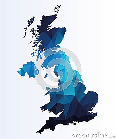 Polygonal map of Britain Stock Photo