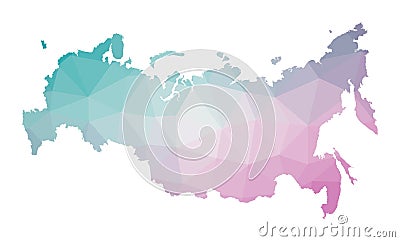 Polygonal map of Russia. Vector Illustration