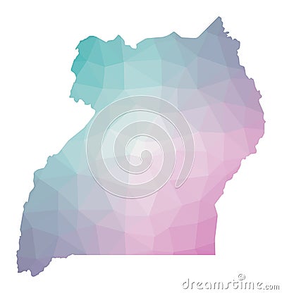Polygonal map of Uganda. Vector Illustration