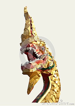 Polygonal naga or snake, polygon geometric imaginative animal Vector Illustration