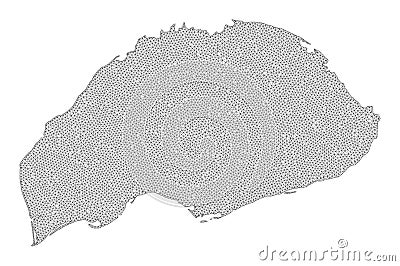 Polygonal Network Mesh High Resolution Raster Map of Wrangel Island Abstractions Stock Photo