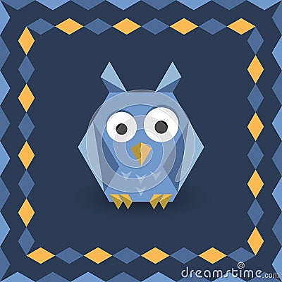 Polygonal origami owl Vector Illustration