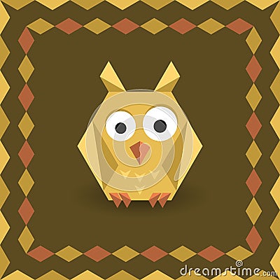 Polygonal origami owl Vector Illustration