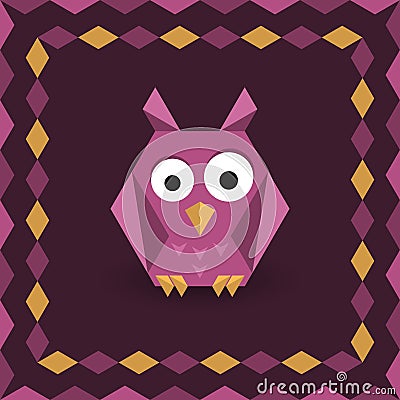 Polygonal origami owl Vector Illustration