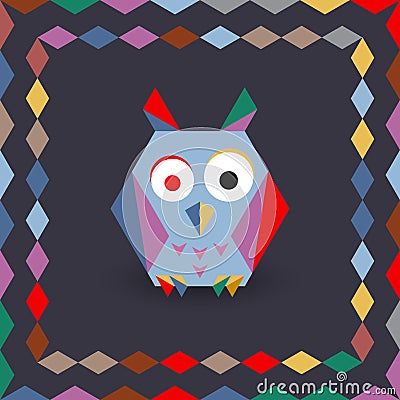 Polygonal origami owl Vector Illustration