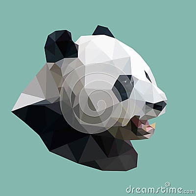 Polygonal panda, polygon abstract geometric animal, vector Vector Illustration