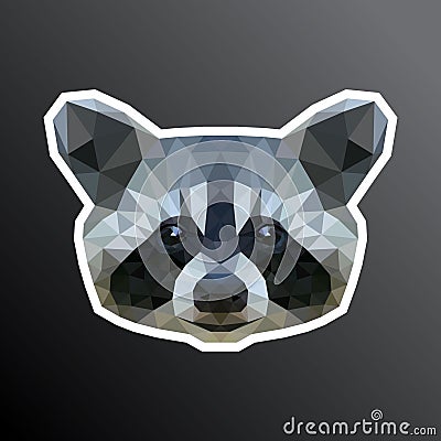 Polygonal racoon head Vector Illustration