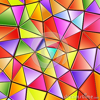 Polygonal rainbow mosaic background. Abstract low poly vector illustration. Triangular pattern in halftone style Vector Illustration