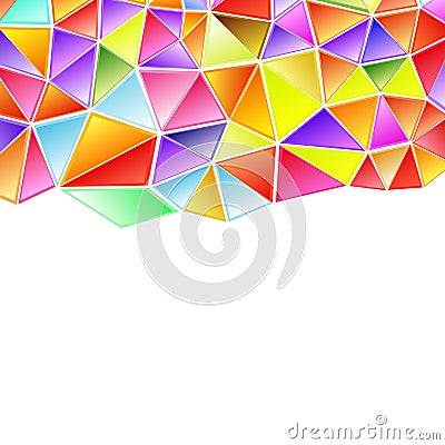 Polygonal rainbow mosaic background. Abstract low poly vector illustration. Triangular pattern in halftone style Vector Illustration