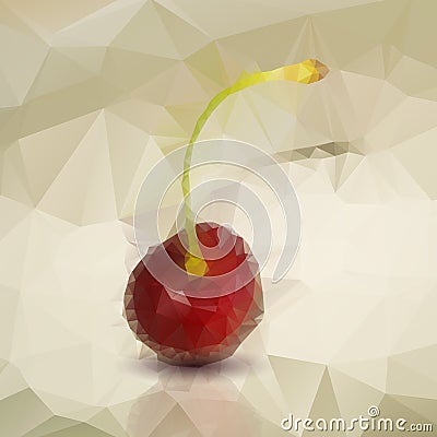 Polygonal red cherries Vector Illustration