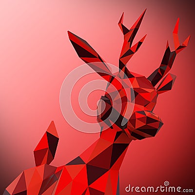 Polygonal Reindeer Stock Photo