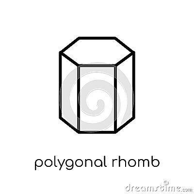 Polygonal rhomb icon from Geometry collection. Vector Illustration