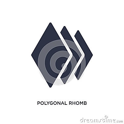 polygonal rhomb icon on white background. Simple element illustration from geometry concept Vector Illustration