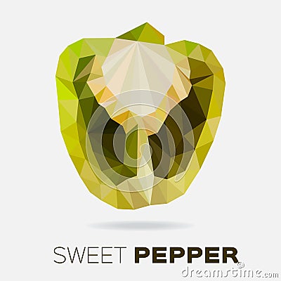 Polygonal Sweet pepper. Vector Illustration