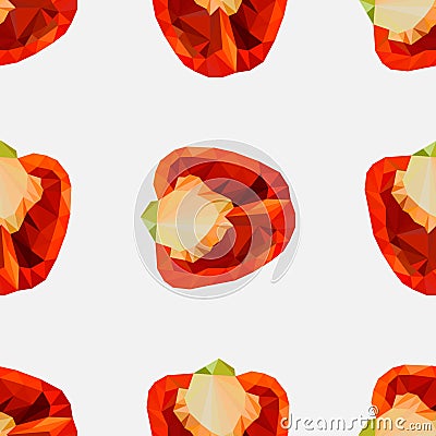 Polygonal Sweet pepper. Vector Illustration