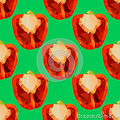 Polygonal Sweet pepper. Vector Illustration