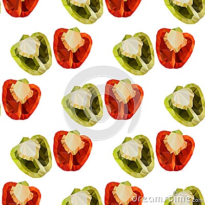 Polygonal Sweet pepper. Vector Illustration