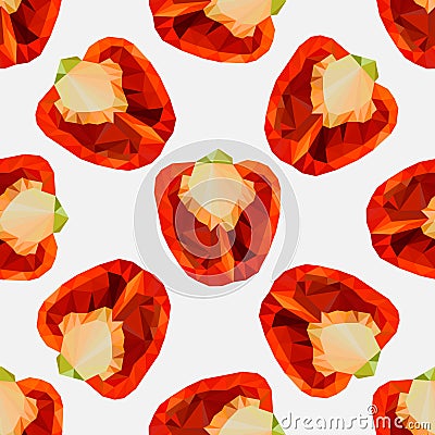 Polygonal Sweet pepper. Vector Illustration