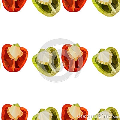 Polygonal Sweet pepper. Vector Illustration