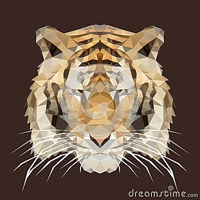 Polygonal tiger, polygon geometric animal, vector, illustration Vector Illustration