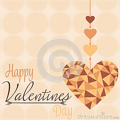 Polygonal valentine's card heart Vector Illustration