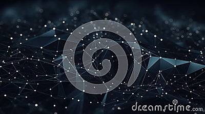Polygonal visual picture of polygon particle connected across background. AIG35. Stock Photo