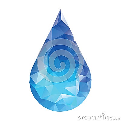 Polygonal water drop. Low poly style Stock Photo