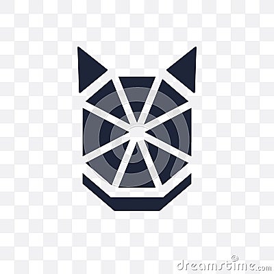Polygonal wolf head transparent icon. Polygonal wolf head symbol Vector Illustration