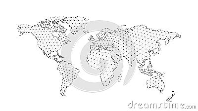 Polygonal world map Vector Illustration