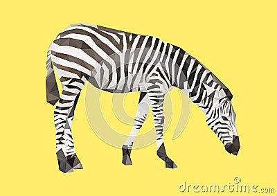 Polygonal zebra, polygon animal, vector Vector Illustration