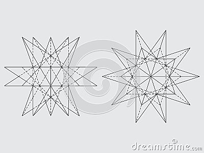 Polyhedron drawing Vector Illustration