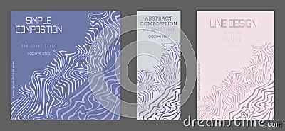 A polyline. A set of colored cover pages for a book, a catalog magazine Vector Illustration