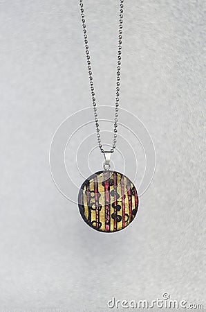 Polymer clay pendant necklace Stock Photo