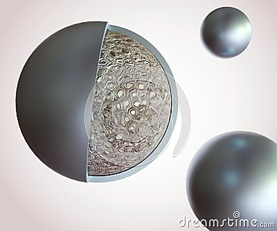 Polymer matrix with agent encapsulated in the microsphere Stock Photo