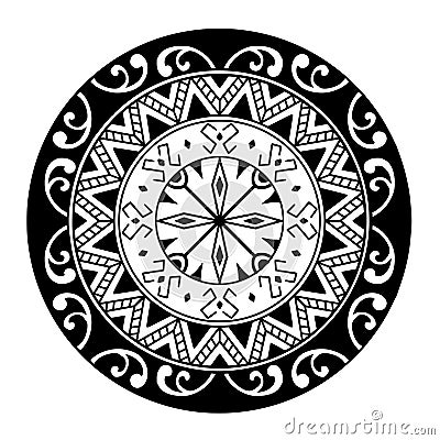 Polynesian circle tattoo design. Aboriginal samoan. Vector Vector Illustration