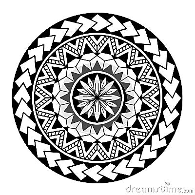 Polynesian circle tattoo design. Aboriginal samoan. Vector Vector Illustration